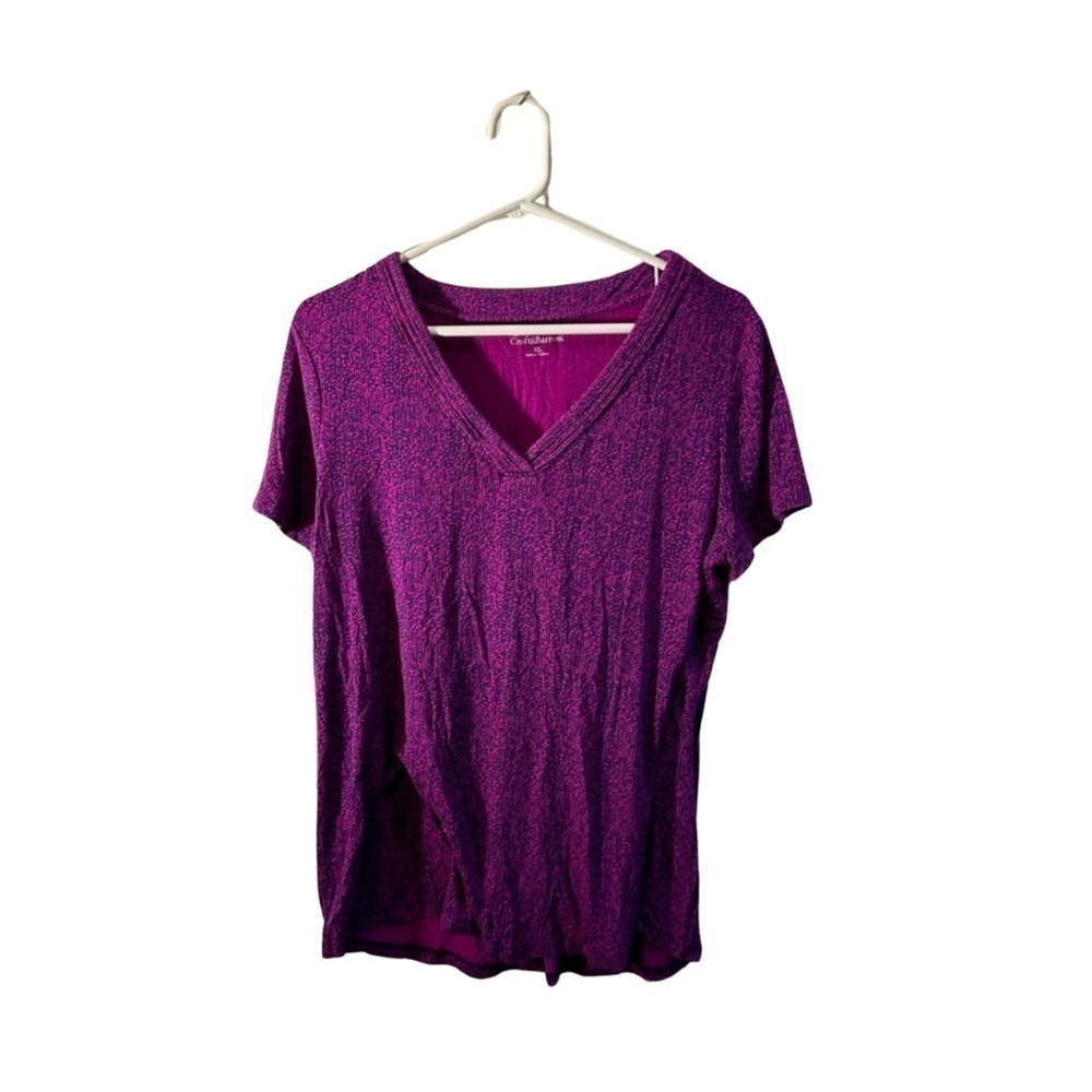 Croft & Borrow Purple V-Neck T-Shirt (XL)
